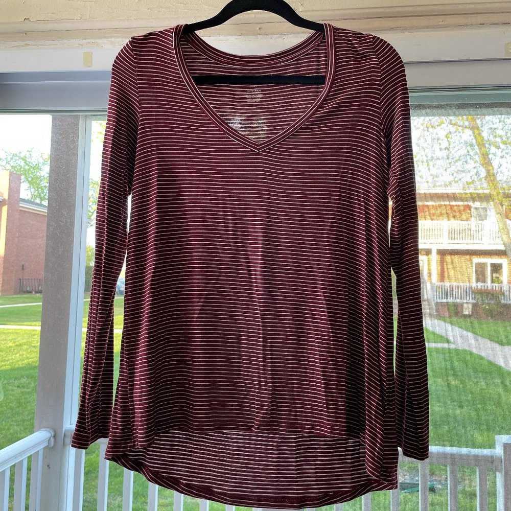 Maroon Soft and Sexy Slub V-Neck